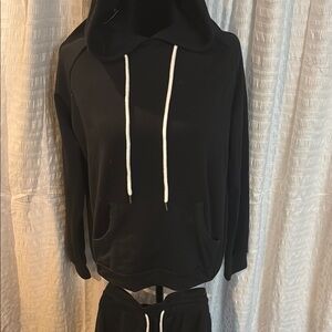 Black Hoodie and Sweatpants Set